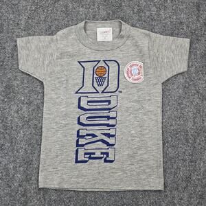 Vintage Duke Blue Devils Shirt Kids 5 Gray NCAA Basketball 80s Deadstock USA